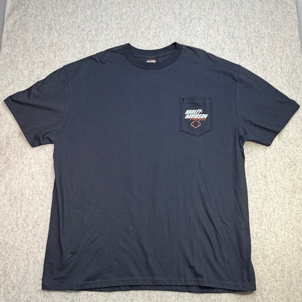 Harley-Davidson T Mens 3XL Black Las Vegas Pocket Biker Americana Streetwear